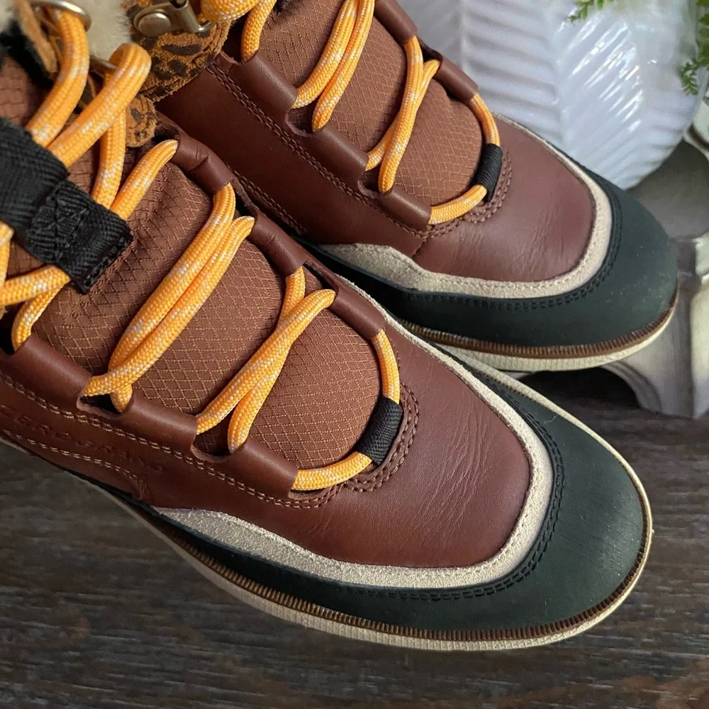 COLE HAAN 4.Zero Grand Lodge Leopard Lace-Up Waterproof‎ Leather Hiker Boots - Picture 5 of 11
